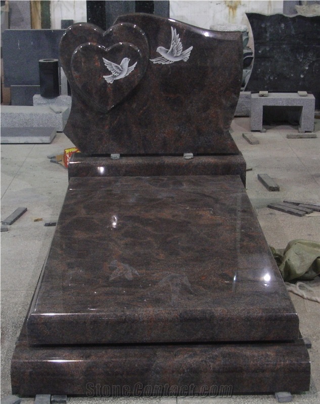 China Factory Granite Monument and Tombstone,Brown Gravestone,French Style Monument,Wholesaler-Xiamen Songjia