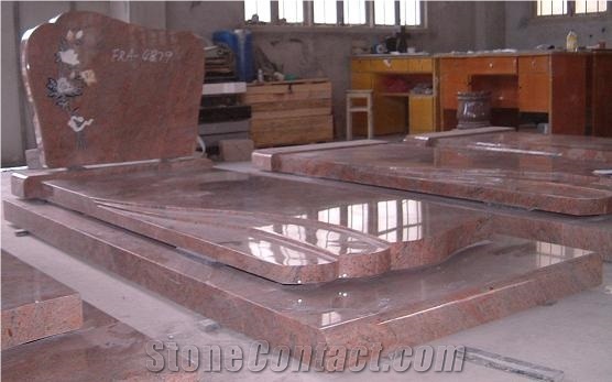 China Factory Red Granite Carved Monument and Tombstone,French Style Monument,Wholesaler-Xiamen Songjia