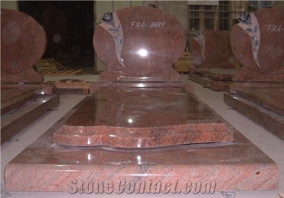 China Factory Red Granite Carved Monument and Tombstone,Gravestone,Head Stone,French Style Monument,Wholesaler-Xiamen Songjia