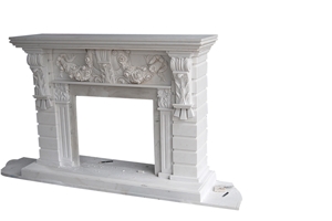China Factory White Marble Carving Fireplace for Inner Fireplace Sets,Wholesaler-Xiamen Songjia