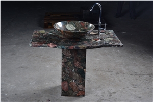 China New Natural Stone Multicolor Granite Bathroom Sinks,Wash Bowls,Wash Basins,New Quarry