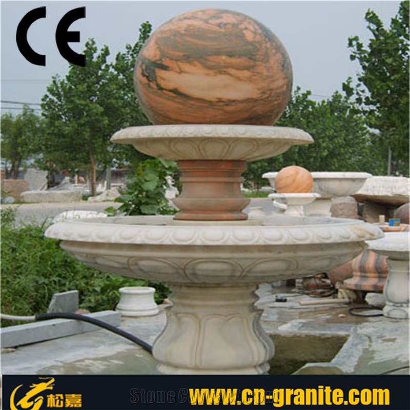 Fountain Ball, Fengshui Ball Fortune Ball, Red Granite Fountain,Garden Water Fountain,Red Marble Water Fountain, Polished Ball Fountain, Exterior Sculptured Fountain,Outdoor Sculptured Fountains