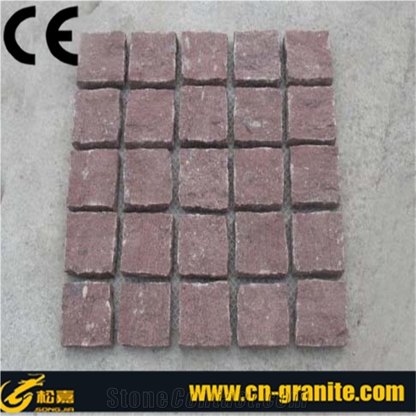 Red Granite Cube Stone,China Rustic Granite Cube Stone,Natural Surface Cube Stone,Cube Stone Paving Sets,Floor Covering,Courtyard Road Pavers,Exterior Pattern,Cobble Stone,Walkway Pavers