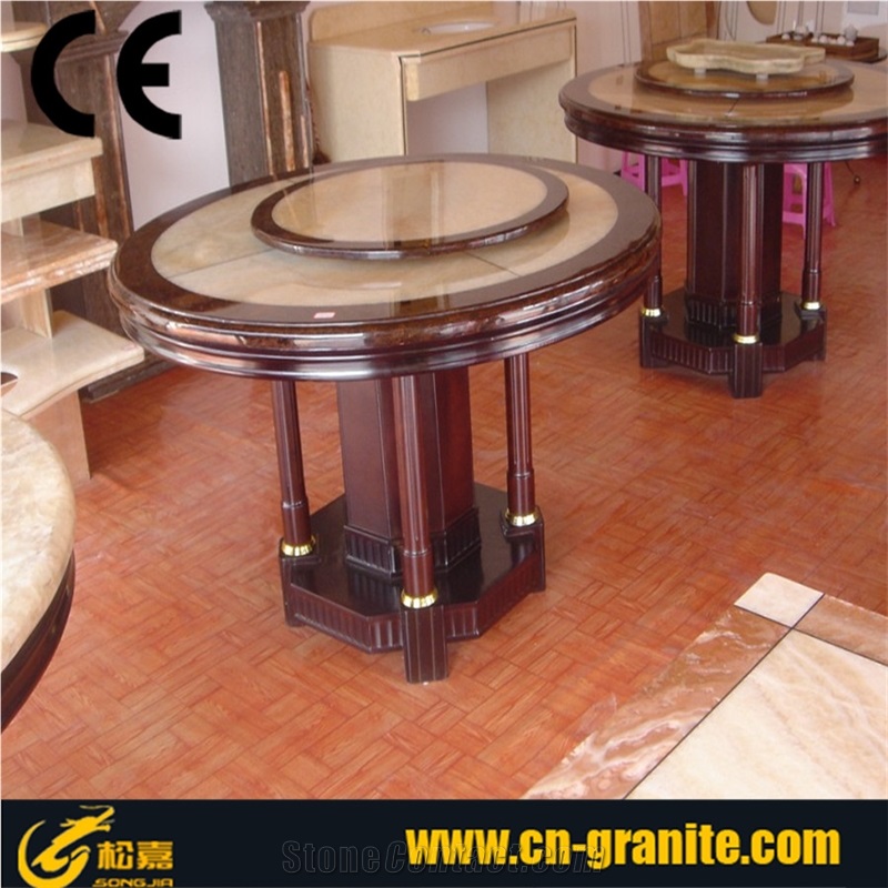 Yellow Marble Dinner Table,Interior Stone Table and Chairs,Table Sets,Yellow Marble Stone Tables