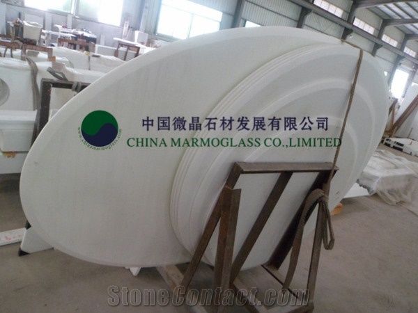 White Crystal Crystal Glass Panel Porous Marmoglass Nanoglass