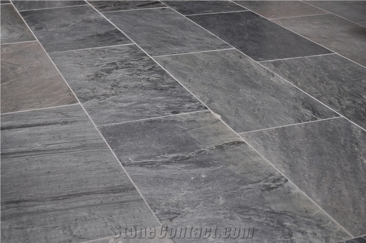 Slate Stone Slabs & Tiles, Grey Slate Polished Floor Tiles