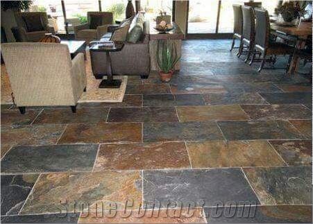 Slate Stone Slabs & Tiles, Grey Slate Polished Floor Tiles