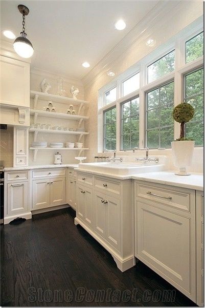 Engineered Corian Stone White Quartz Stone Kitchen Countertops