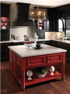 White Manmade Stone Quartz Stone Kitchen Countertops Size 3200*1600 or 3000*1400 for Pre-Fabricated Tops with Various Edge Profiles