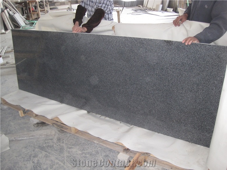 G654 Granite Tiles, Chinese Impala Black Slabs, Dark Gary Granite Floor Tiles