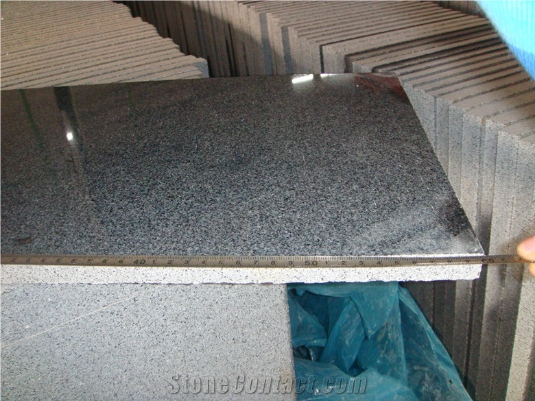G654 Granite Tiles, Chinese Impala Black Slabs, Dark Gary Granite Floor Tiles