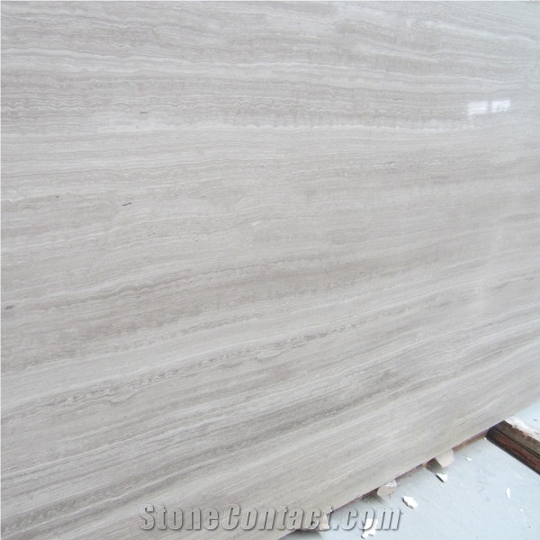 Wooden Marble Mosaic Tiles, Chinese Serpeggiante White Wood Grain Marble Tiles