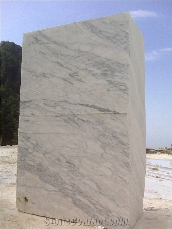 Calacatta Tucci Marble Blocks, White Marble Blocks Italy