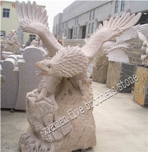 China G682 Yellow Granite Eagle Sculpture Eagle Carving Animal Sculpture, G682 Granite Sculpture & Statue