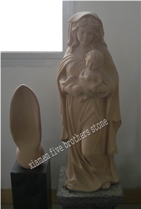 Figure Sculpture Lady Carving Sandstone Statue