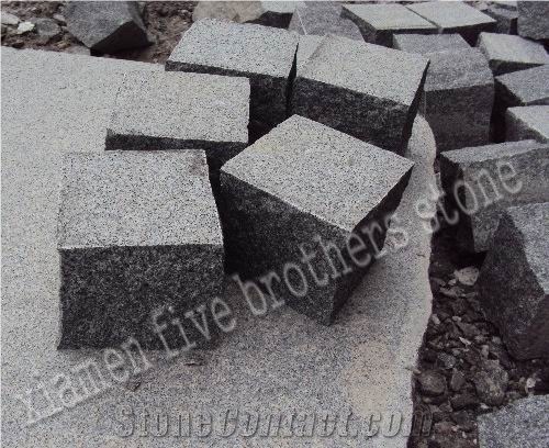 G654 Padang Dark Cube Stone,Dark Grey Impala Black Paving Stone, Exterior Stone Pavers