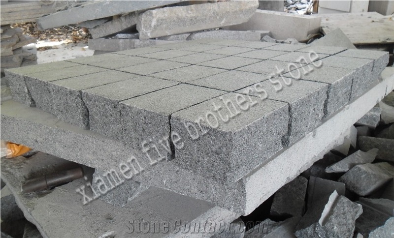 G654 Padang Dark Cube Stone,Dark Grey Impala Black Paving Stone, Exterior Stone Pavers