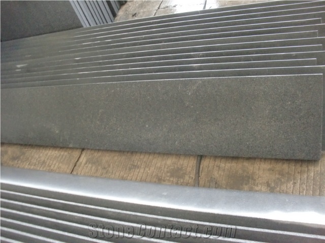G654 Padang Dark Flamed Steps & Risers,Dark Grey Granite, Impala Black Stairs