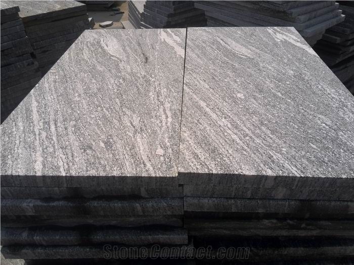 Landscape Genis Silver Grey Granite Tiles & Slabs, Taifun Grey Granite, River Vein Grey Gneis Granite Tiles