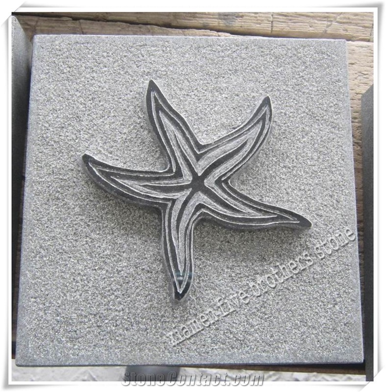 Shanxi Black Granite Architectural Stone Shadow Carving Creative Works for Paving