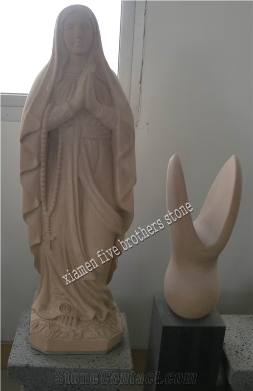 Western Figure Sculpture in Sandstone, Buff Yellow Sandstone Sculpture & Statue