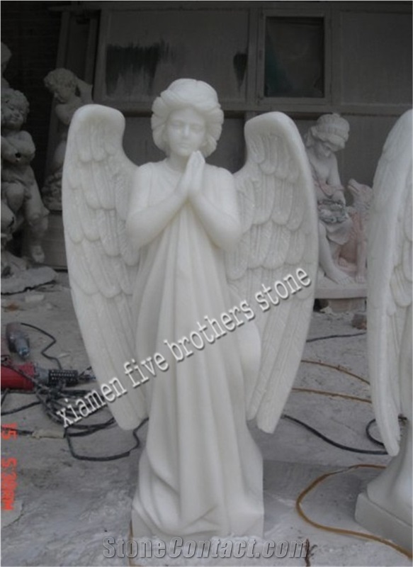 White Lady Angle, White Marble Sculpture & Statue