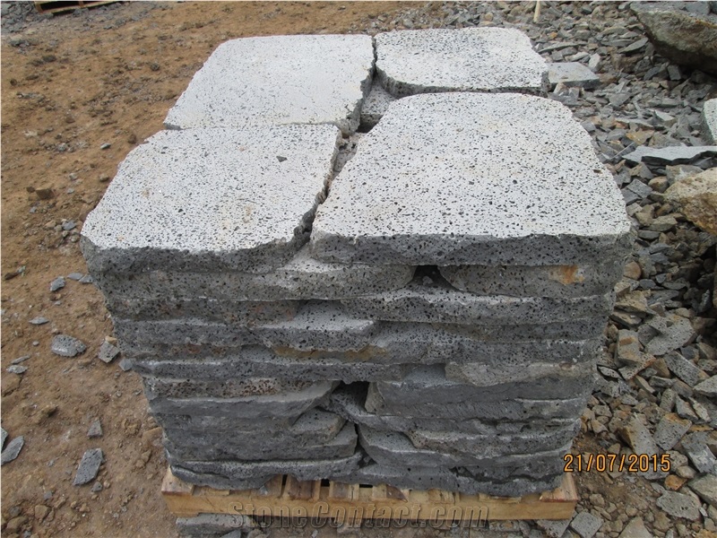 Vietnam Lava Stepping Stone (Irregular Size), Grey Basalt Cube Stone & Pavers