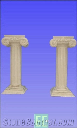 Beige Marble Stone Column