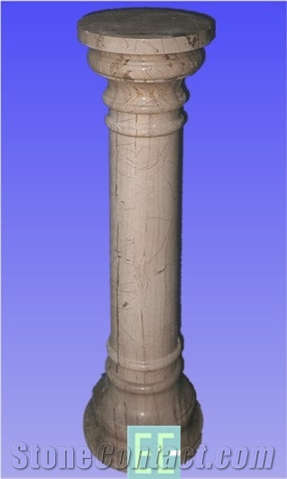 Stone Column, Beige Marble Column