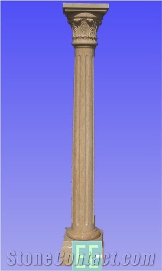 Stone Column, Beige Marble Column
