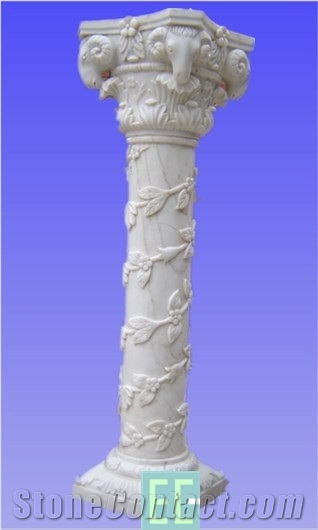 Stone Column, White Marble Column