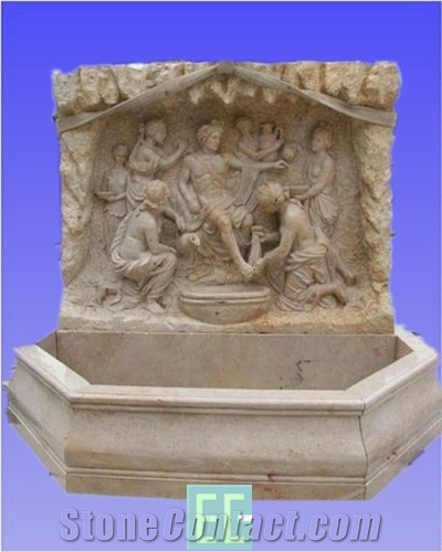 Stone Fountain, Beige Marble Fountain