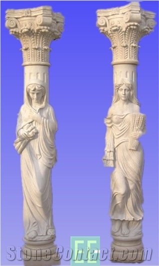 Stone Pillar, Beige Marble Pillars