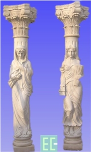 Stone Pillar, Beige Marble Pillars