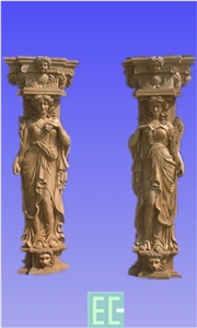 Stone Pillar, Brown Marble Pillars