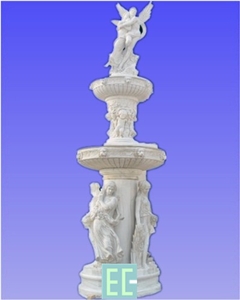 Water Fountain, White Marble Fountain
