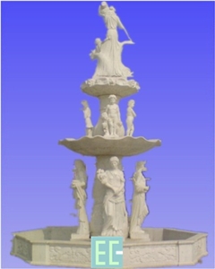 Water Fountain, White Marble Fountain