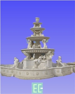 Water Fountain, White Marble Fountain