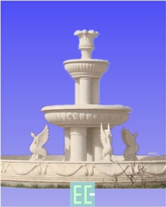 Water Fountain, White Marble Fountain