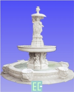 Water Fountain, White Marble Fountain