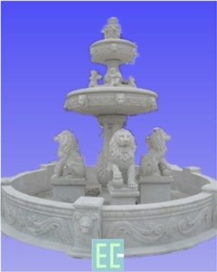 Water Fountain, White Marble Fountain