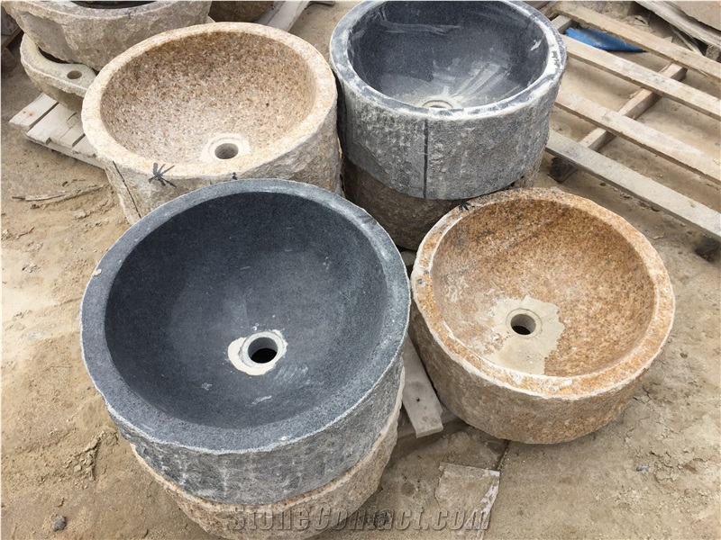 G682 Granite Outdoor Wash Basin,Raw Granite Bowls,Natural Stone Sinks