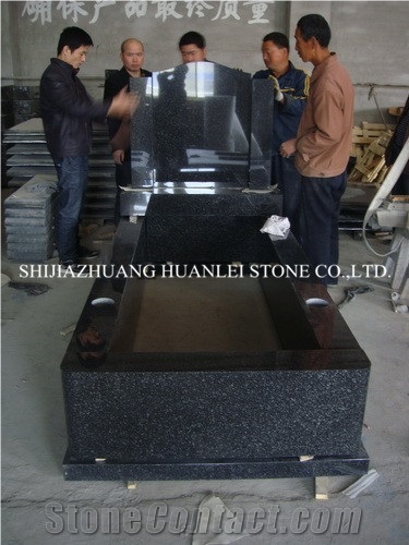 Shanxi Black Granite Tombstone & China Black Double Monuments, Hebei Black Gravestone ,Westen Style Memorial,Best Price, Supreme Quality