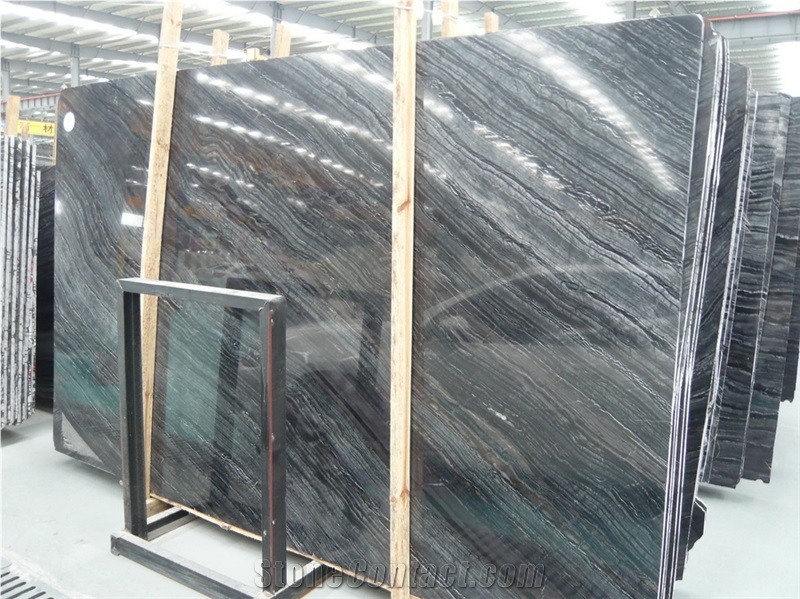 Black Forest Wooden Marble Slabs & Tiles, China Black Marble