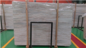 Eurasian China White Wood Grain Marble Slabs
