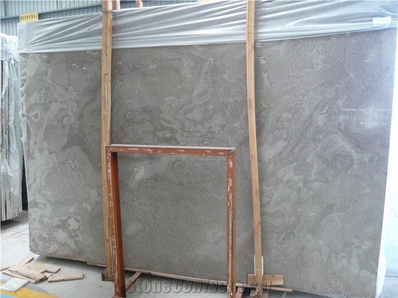 Fantasy Coffee Grey Wooden Marble Slabs, China Grey Marble