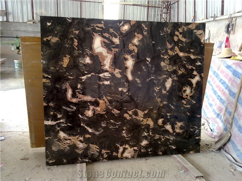 Golden Butterfly Marble Slabs & Tiles, China Yellow Marble