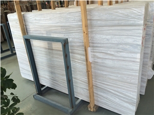Greece White Wooden Vein Natural Marble Slabs