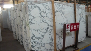 Grey Veins Arabescato Natural White Marble Slabs