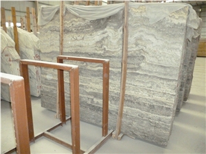 Iran Silver Grey Natural Travertine Slabs